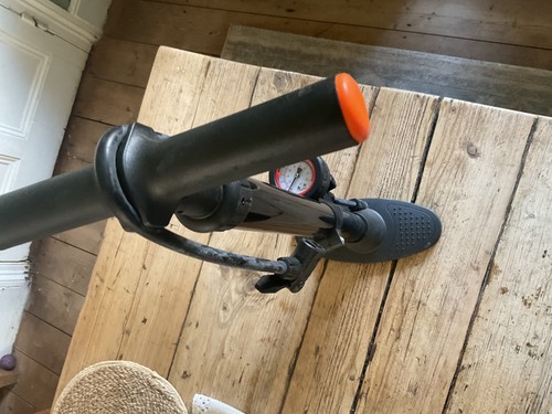 Floor bike pump with - , gauge
