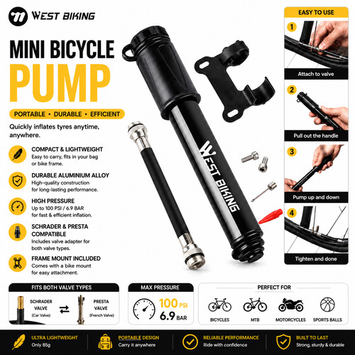 Mini bicycle pump portable - bicycle,