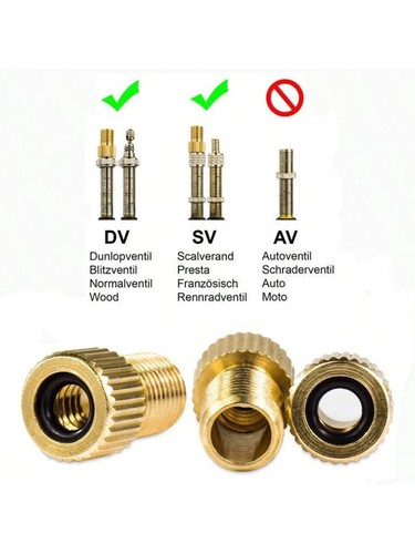 Brass adaptor presta to - brass,